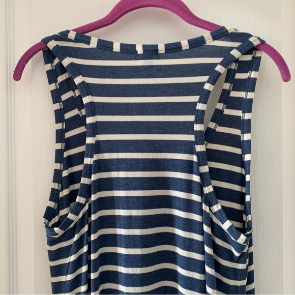 J. Crew modal and viscose blue and white striped maxi dress - Picture 7 of 7